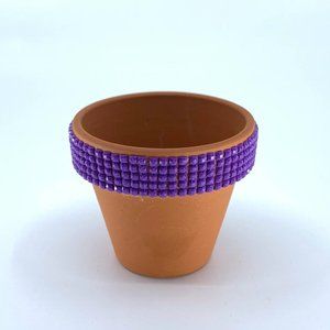 LAVENDER Terra Cotta Pot ONLY Square diamond painting stones glued on one by one